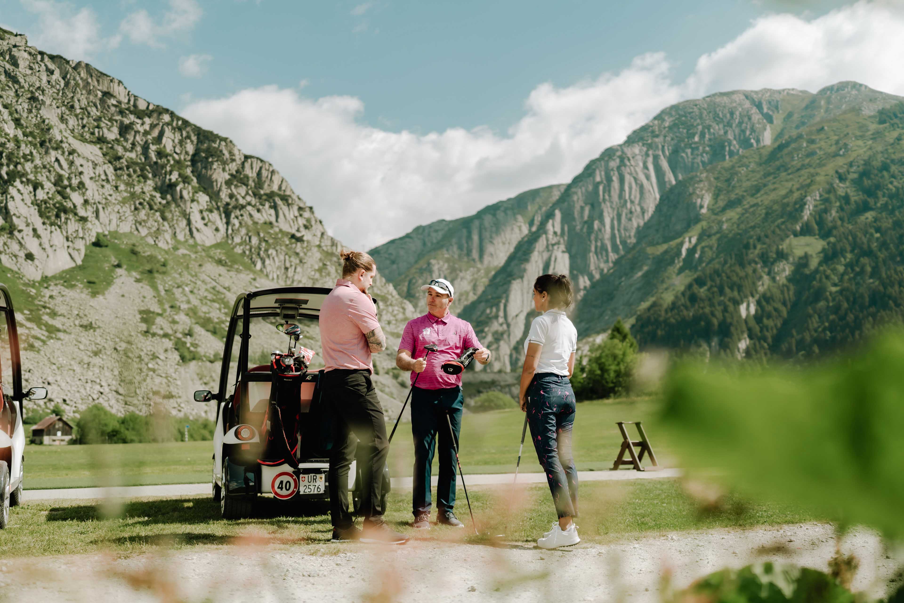 Instruction on the golf course in Andermatt