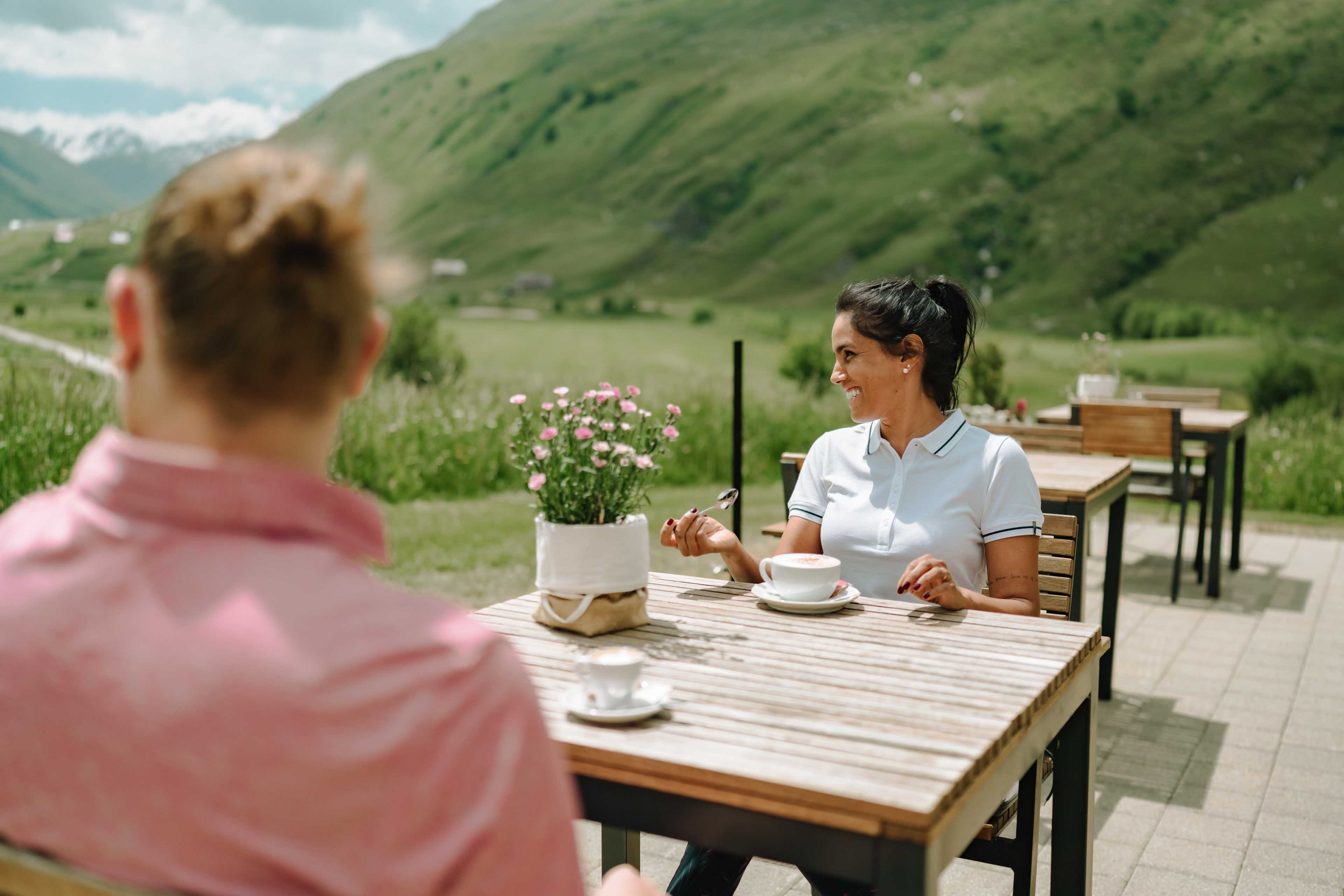 Lunch break on the golf course in Andermatt