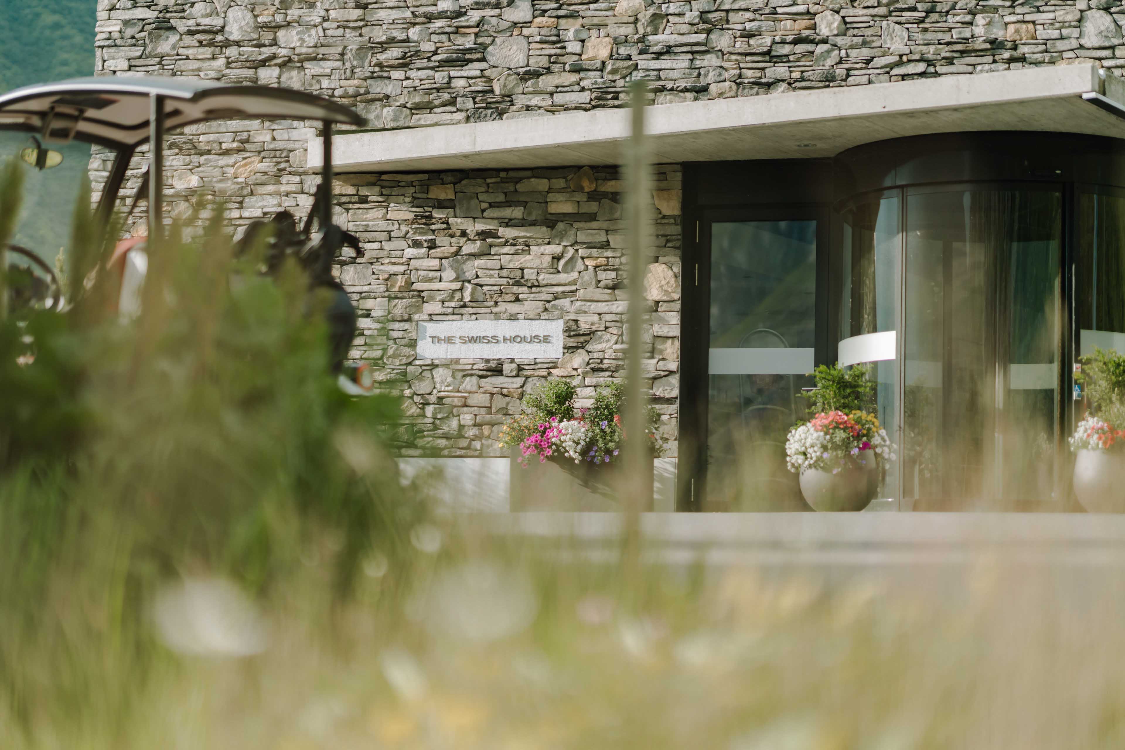 The Swiss House entrance in Andermatt