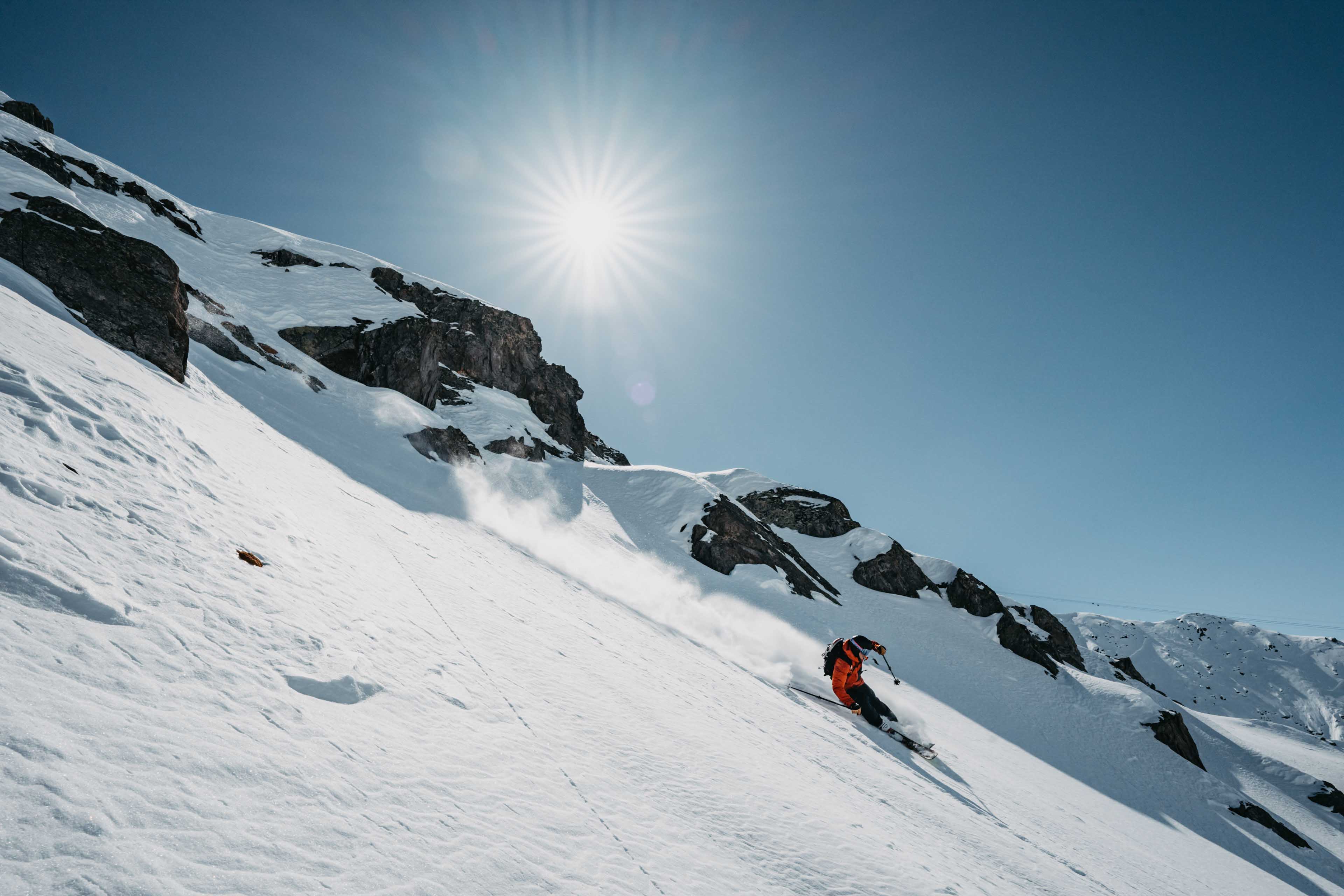 Freeskiing on the Gemsstock