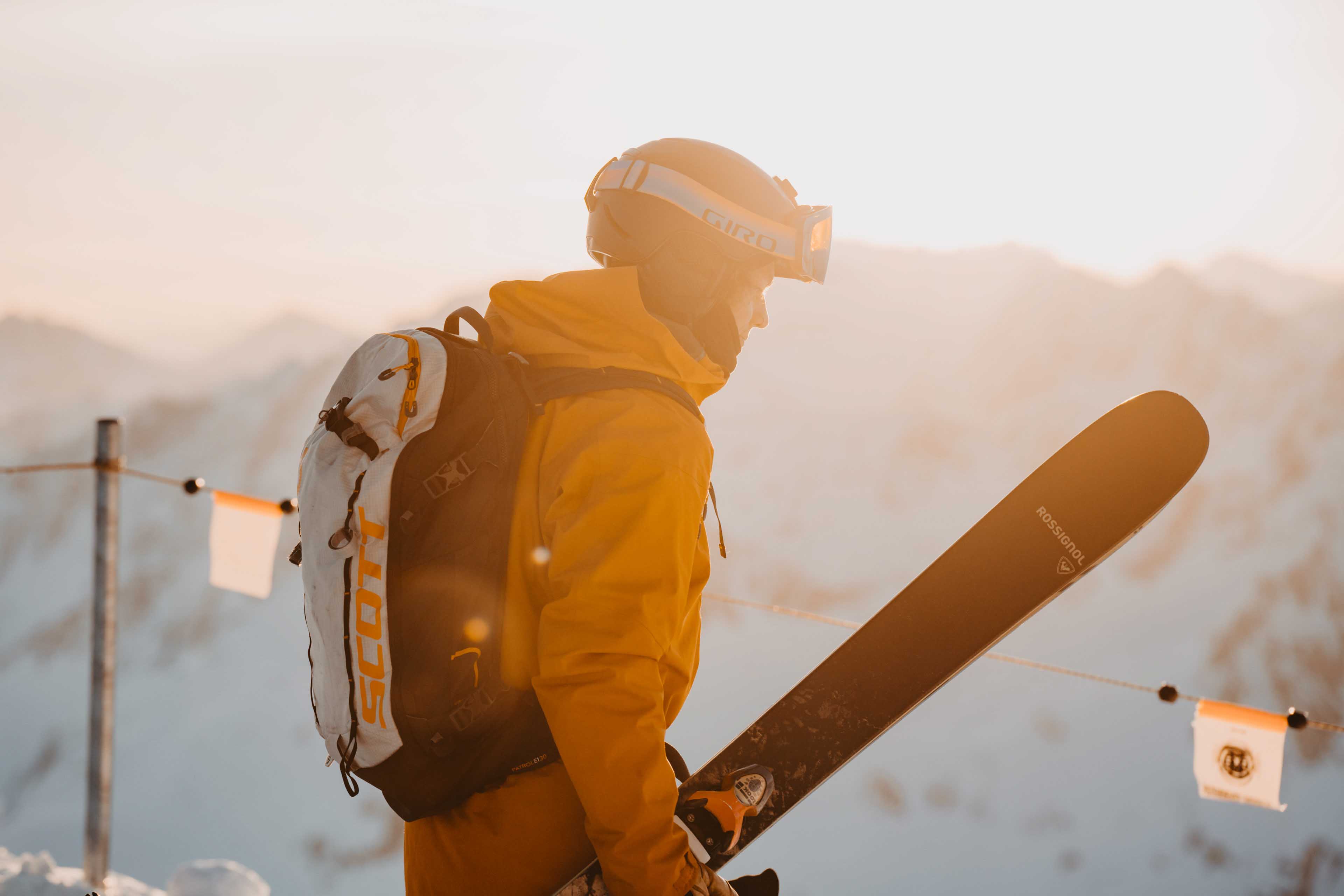 Skier in the morning light